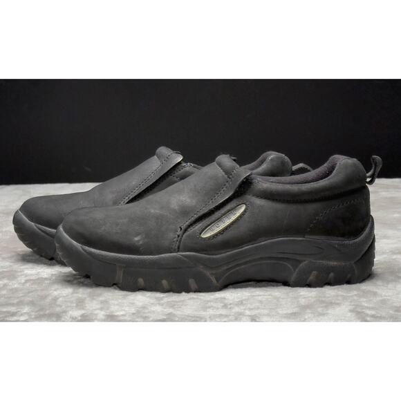 Roper Performance Black Leather Slip On Work Safety Shoes Mens Size 9 - Picture 15 of 16